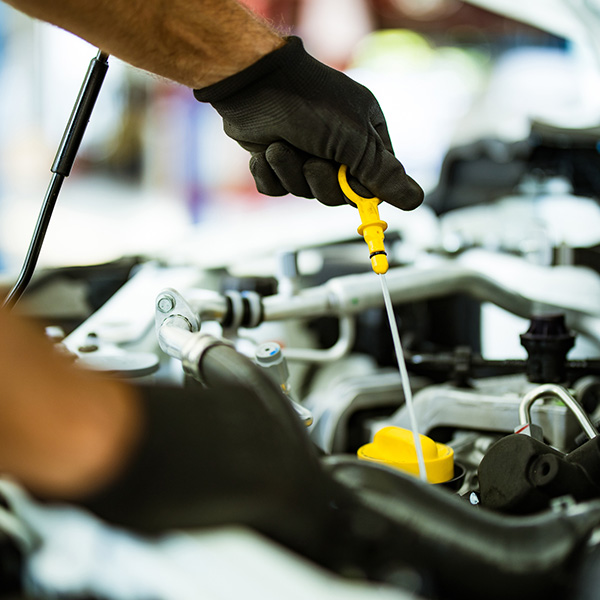 Close up of car oil change